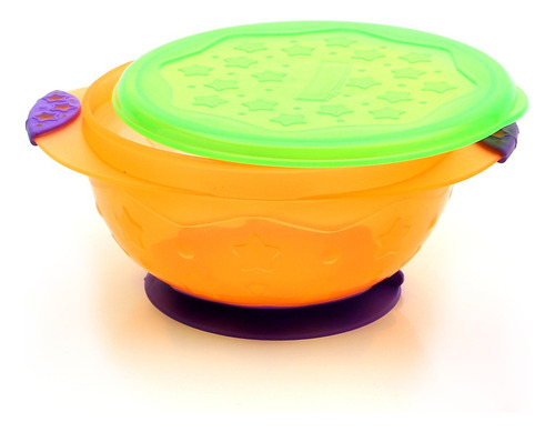 Imagen 8 de 12 de Bowl Con Sopapa Para Bebés Tamaño Large - Baby Innovation Color Naranja Liso