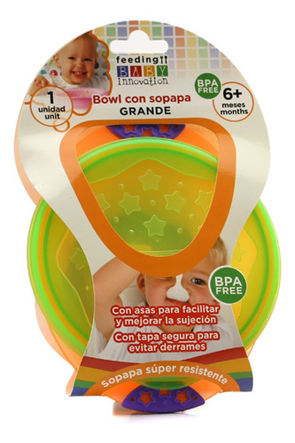 Imagen 11 de 12 de Bowl Con Sopapa Para Bebés Tamaño Large - Baby Innovation Color Naranja Liso