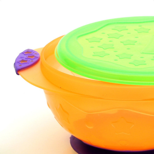 Imagen 4 de 12 de Bowl Con Sopapa Para Bebés Tamaño Large - Baby Innovation Color Naranja Liso