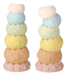 Miniatura 1 de 8 de Torre Loca Apilable De 6 Piezas Dinosaurios Letras Numeros Color Pasteles