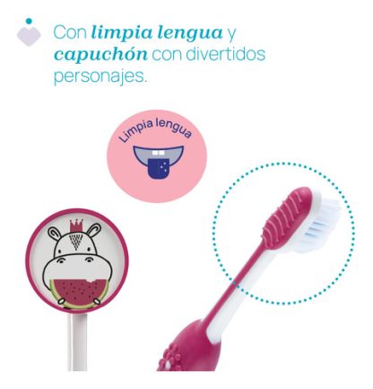 Imagen 6 de 7 de Cepillo De Dientes Chicco De 3-6 Años Color Fucsia