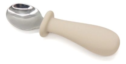 Imagen 1 de 1 de Cuchara Cucharita De Bebé De Acero Con Mango De Silicona