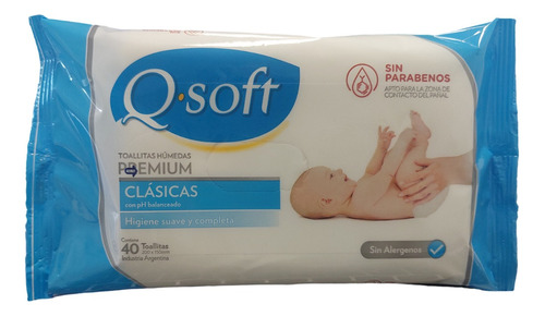 Imagen 2 de 2 de Toallitas Húmedas Q-soft Premium Clásicas 40u