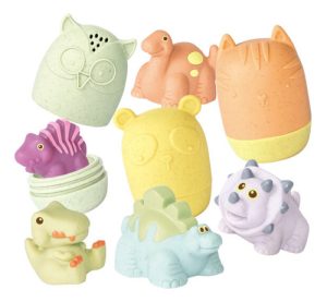 Miniatura 1 de 5 de Juguete Para Baño Animalitos Escondidos Goma Blanda Agua Color Pastel