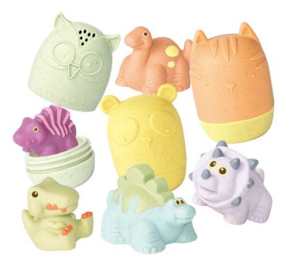Imagen 1 de 5 de Juguete Para Baño Animalitos Escondidos Goma Blanda Agua Color Pastel