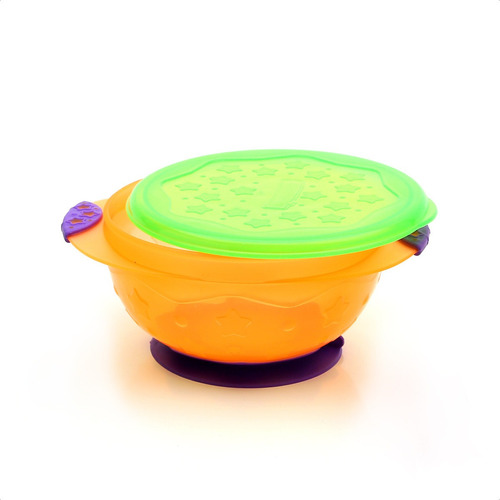 Imagen 1 de 12 de Bowl Con Sopapa Para Bebés Tamaño Large - Baby Innovation Color Naranja Liso