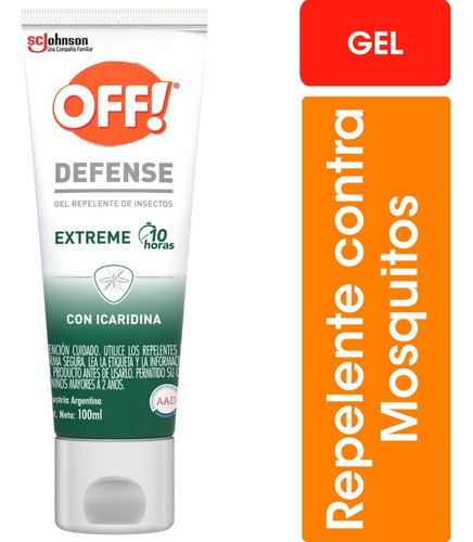 Imagen 4 de 7 de Repelente Off! Defense Extreme Gel 100 Ml