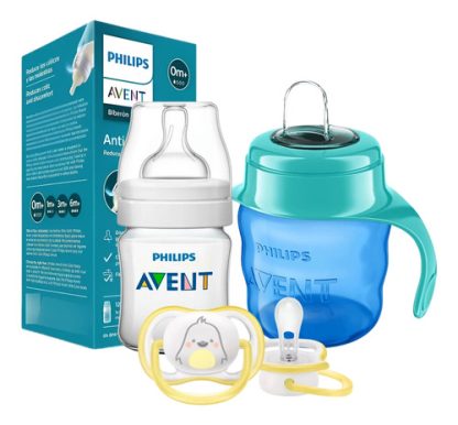 Imagen 1 de 1 de Mamadera Anticolic Refresh 125ml + Vaso Antiderrame + Chupete Avent