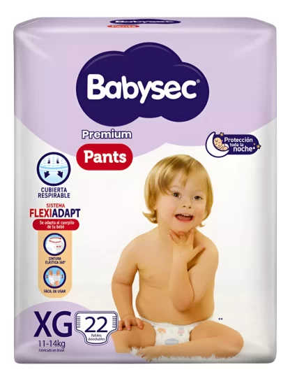 Imagen 1 de 3 de Pañales Pants Babysec Premium XG x 22 unidades