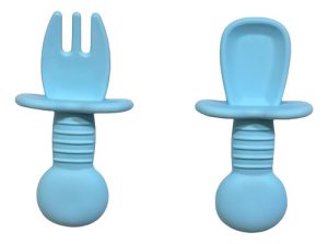 Miniatura 1 de 1 de Cubiertos De Entrenamiento Mini Silicona Tenedor Cuchara