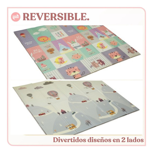 Imagen 2 de 10 de Alfombra Antigolpes Bebe Piso Impermeable 180 X 200 Cm (animales/globos)