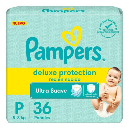 Imagen 3 de 3 de Combo 4 Pañales Pampers Deluxe Protection Pequeño P 36u