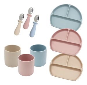 Miniatura 1 de 1 de Set Alimentacion Silicona: Plato Divisiones Cuchara Y Vaso