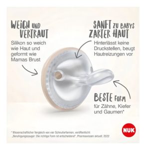 Miniatura 5 de 6 de set x2 Chupetes Nuk Mommyfeel Silicona 0-9M Rosa