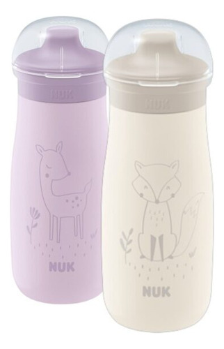 Imagen 3 de 5 de Vaso Botella Mini-me Sip Acero Inox 300ml +9m Ciervo Lila - Nuk