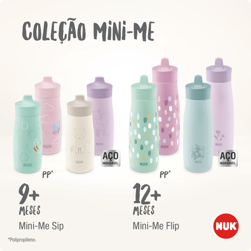 Imagen 5 de 5 de Vaso Botella Mini-me Sip Acero Inox 300ml +9m Ciervo Lila - Nuk