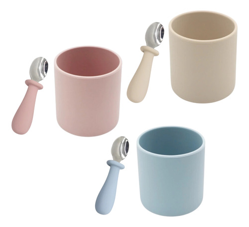 Imagen 1 de 1 de Combo Alimentacion Silicona 2 Piezas Vaso Y Cuchara