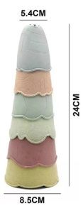 Miniatura 3 de 3 de Torre Apilable Encastre De Vasos 6 Pzs Juego Didáctico Bebes Color Pasteles