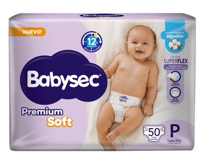 Imagen 1 de 4 de Pañales Babysec Premium Soft Talle P X 50