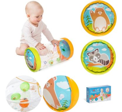 Imagen 1 de 9 de Cilindro Inflable Multicolor Pelotas Con Sonidos Para Bebes