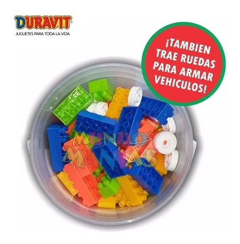 Imagen 7 de 7 de Juego De Mini Bloques En Balde 60 Piezas - Duravit