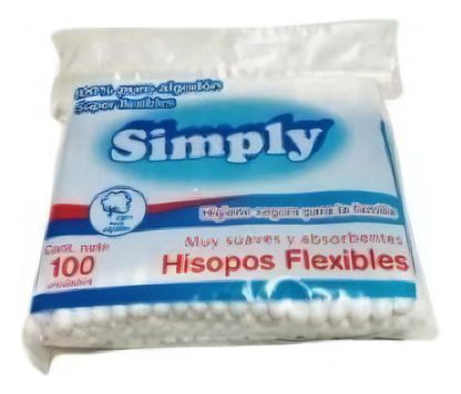 Imagen 1 de 1 de Hisopos Flexibles Suaves y Absorbentes Simply X100 Uni