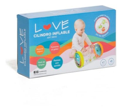 Imagen 9 de 9 de Cilindro Inflable Multicolor Pelotas Con Sonidos Para Bebes