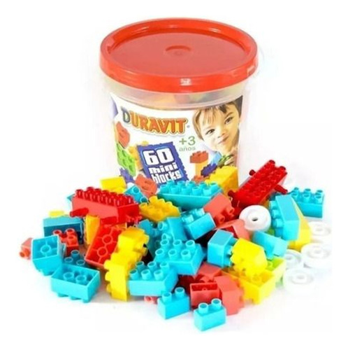 Imagen 1 de 7 de Juego De Mini Bloques En Balde 60 Piezas - Duravit