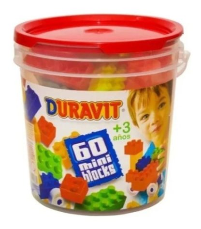 Imagen 5 de 7 de Juego De Mini Bloques En Balde 60 Piezas - Duravit