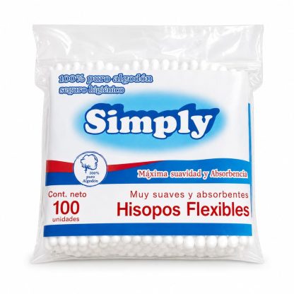 Imagen 1 de 1 de Hisopos Flexibles Suaves y Absorbentes Simply X100 Uni