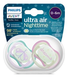 Miniatura 2 de 2 de Chupete Philips Avent Ultra Air Night Time 0-6 Meses x 2 unidades - Libélula/Dreams