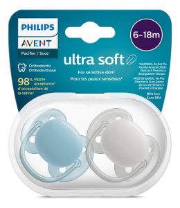 Miniatura 2 de 5 de Avent Chupete Ultra Soft 6-18m 6-18 Meses x2 unidades