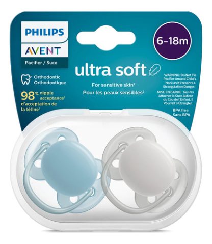Imagen 2 de 5 de Avent Chupete Ultra Soft 6-18m 6-18 Meses x2 unidades