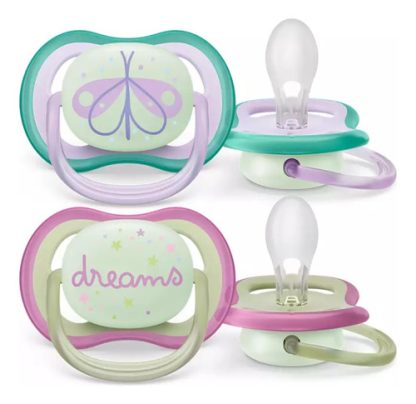 Imagen 1 de 2 de Chupete Philips Avent Ultra Air Night Time 0-6 Meses x 2 unidades - Libélula/Dreams