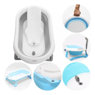 bañera bebe plegable con asiento gris love b330