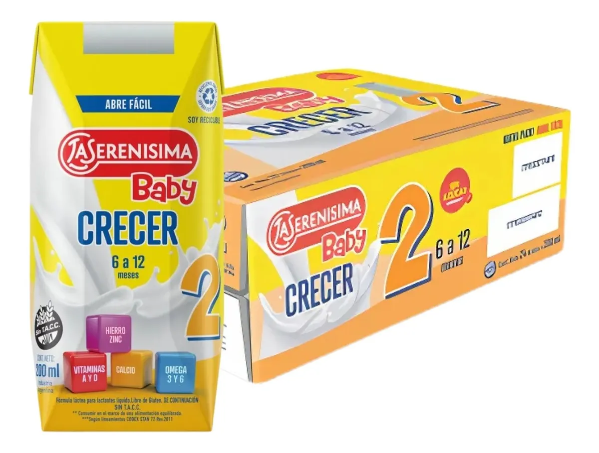 Imagen 1 de 3 de Leche La Serenisima Baby etapa 2 x 200ml x 24un
