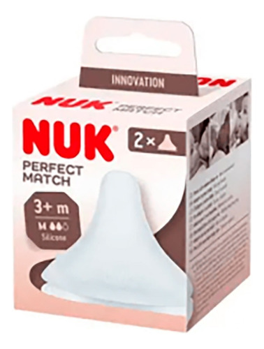 Imagen 1 de 2 de Tetinas Para Mamadera Nuk Perfect Match Flujo Medio +3m