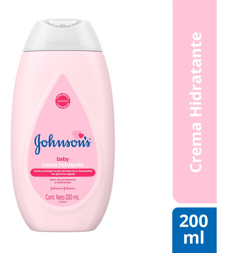 Imagen 2 de 2 de Crema Hidratante Johnson & Johnson 200 Ml Rosa