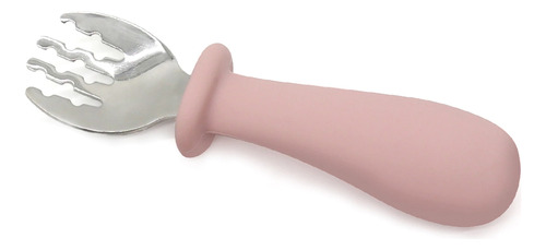 Tenedor De Acero Inoxidable Con Mango De Silicona Para Bebe