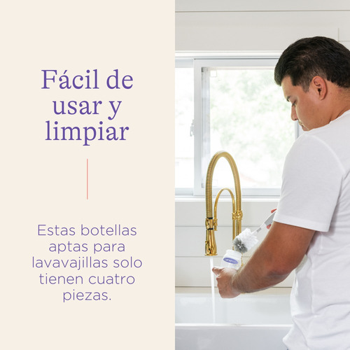 Imagen 8 de 9 de Set 3 Mamaderas Lansinoh Natural Wave 160ml  Flujo Lento