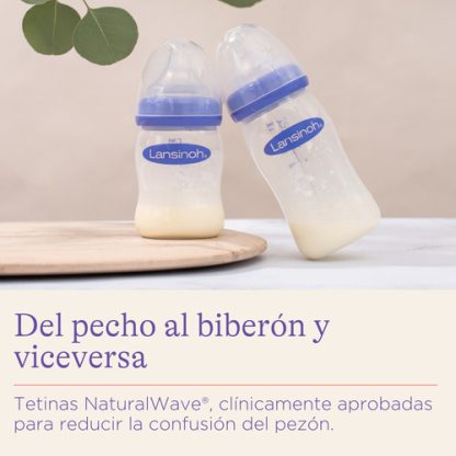Imagen 7 de 9 de Set 3 Mamaderas Lansinoh Natural Wave 160ml  Flujo Lento