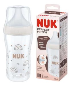 Miniatura 1 de 6 de Mamadera Nuk Perfect Match 260ml Natural Anticolicos