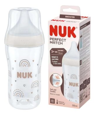 Mamadera Nuk Perfect Match 260ml Natural Anticolicos
