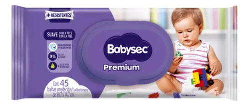 Imagen 1 de 1 de Toallitas Húmedas Babysec Premium x45u Con Tapa