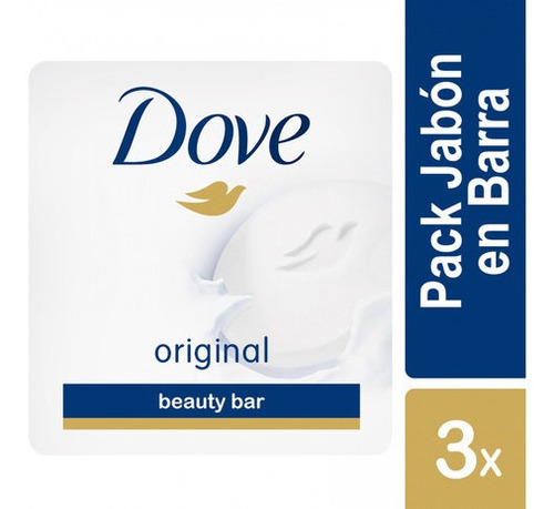 Imagen 3 de 3 de Jabón Dove Original En Barra Blanco 3x90g