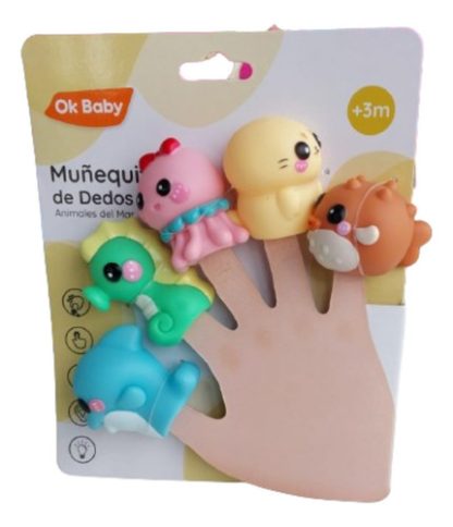 Imagen 1 de 4 de 5 Títeres De Dedos Infantil Animalitos Marinos Ok Baby