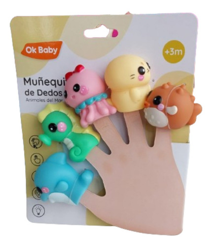 Imagen 1 de 4 de 5 Títeres De Dedos Infantil Animalitos Marinos Ok Baby