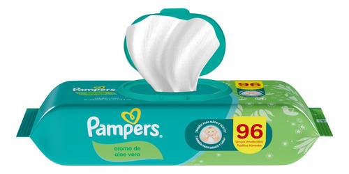 Imagen 1 de 1 de Toallitas Húmedas Pampers  Aloe Vera Con Tapa x96u
