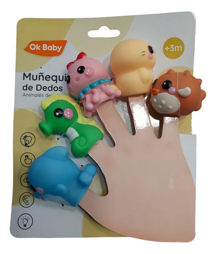 Imagen 4 de 4 de 5 Títeres De Dedos Infantil Animalitos Marinos Ok Baby