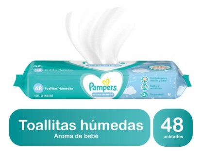 Imagen 2 de 4 de Toallitas Húmedas Pampers Aroma De Bebé Con Tapa X48